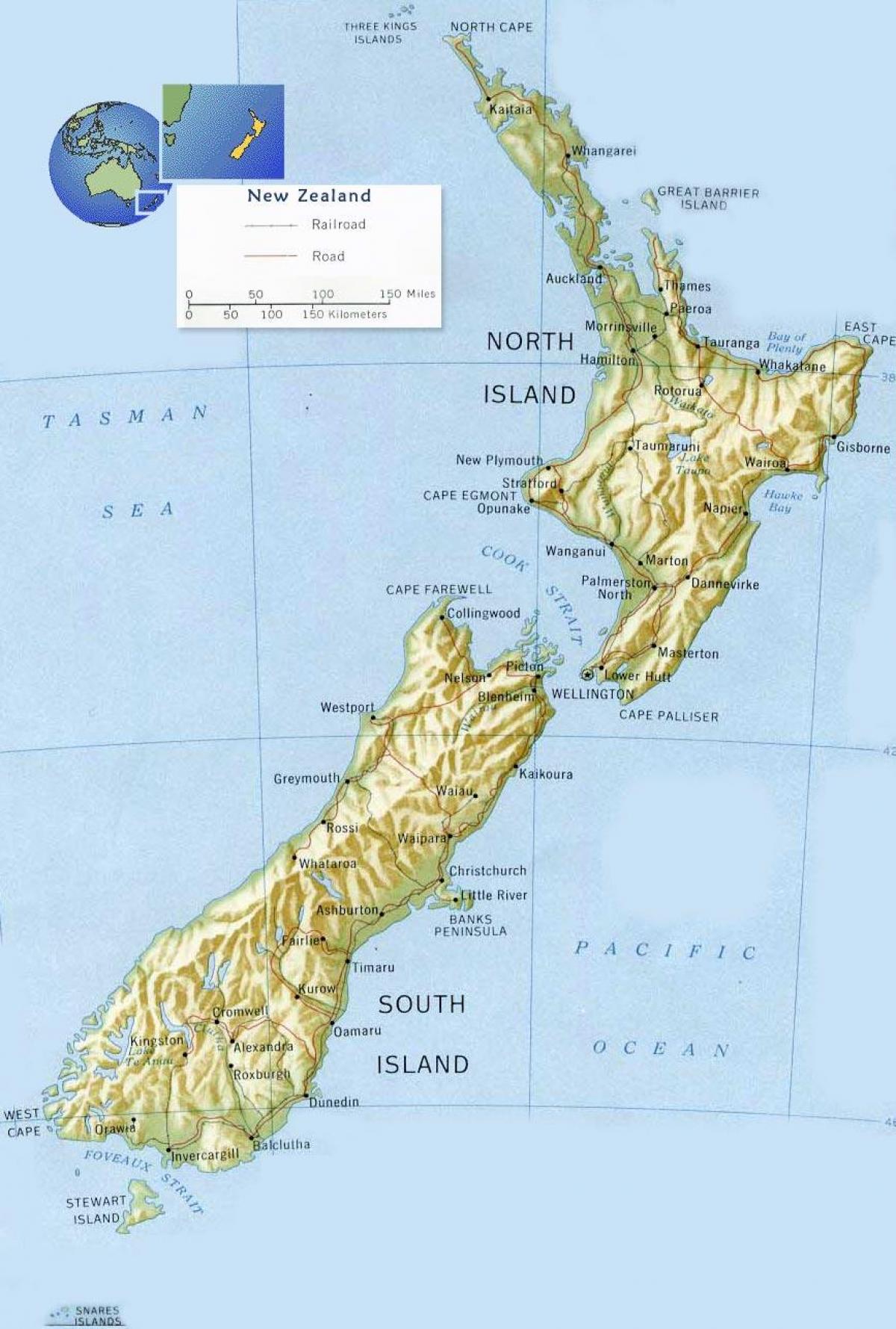 Նոր Զելանդիա վելինգտոն քարտեզի վրա