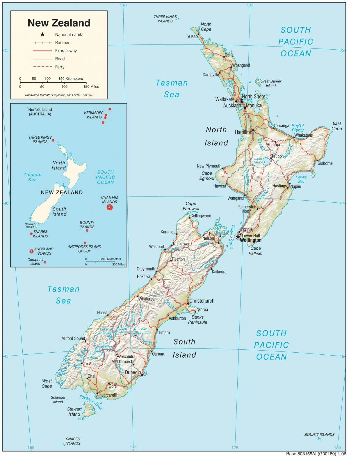 Նոր Զելանդիա քարտ HD