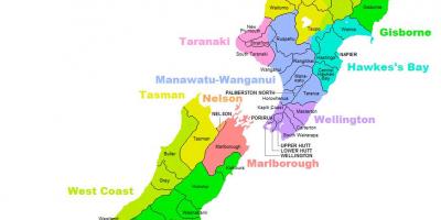 Նոր Զելանդիա շրջան քարտեզի վրա