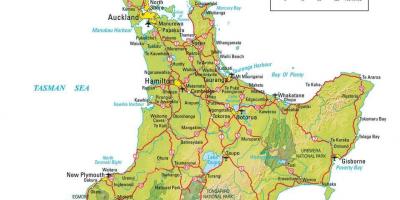 Քարտեզ հյուսիսային մասում Նոր Զելանդիայում